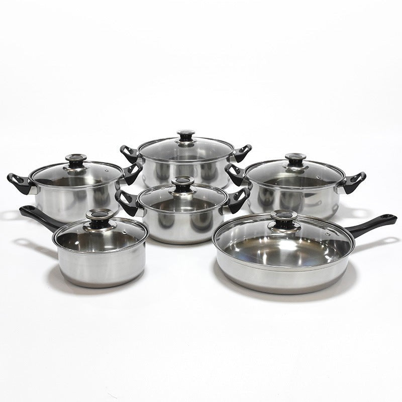 Stainless Steel 12-Piece Pot Sets-Gu Cuisine 