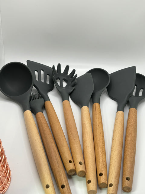 Wooden & Silicone Kitchen Utensils-Gu Cuisine 