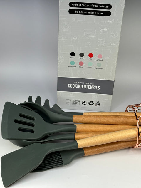 Wooden & Silicone Kitchen Utensils-Gu Cuisine 